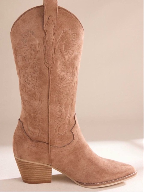 Altar'd State Shoes - Altar'd State Taupe Suede Western Mid-Calf Boot